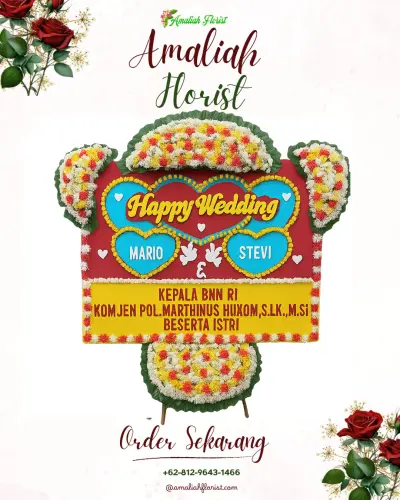 Karangan Papan Bunga Pernikahan di Gobleg